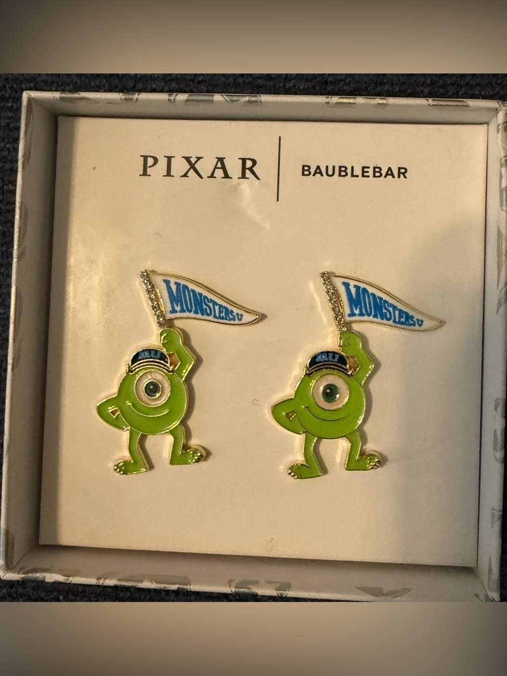 BaubleBar x Pixar Monsters University Mike Wazowski Earrings Disney